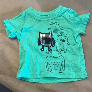 Carter's Green Short Sleeve Tee with Monster Print